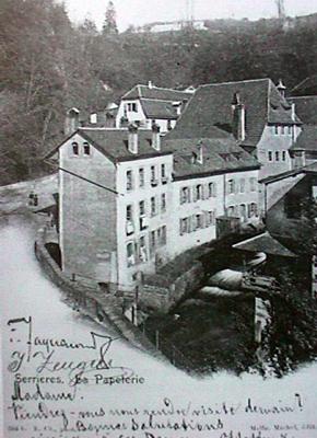 1897 Les bâtiments de la papeterie.